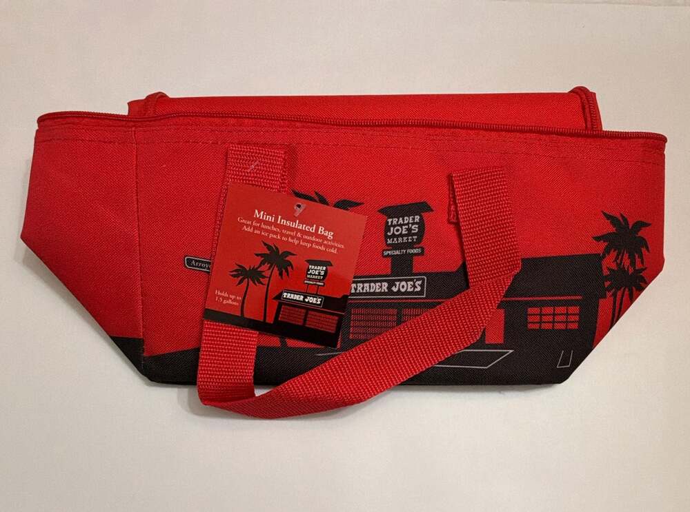 Trader Joe's Mini Insulated Lunch Bag Red Tote